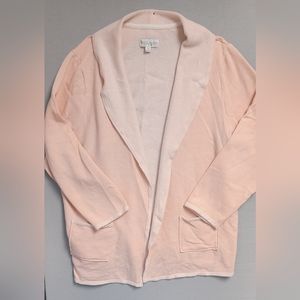 Koolaburra By Ugg Women's Open Cartigan Size 1X Pink Cotton Collard Sweater